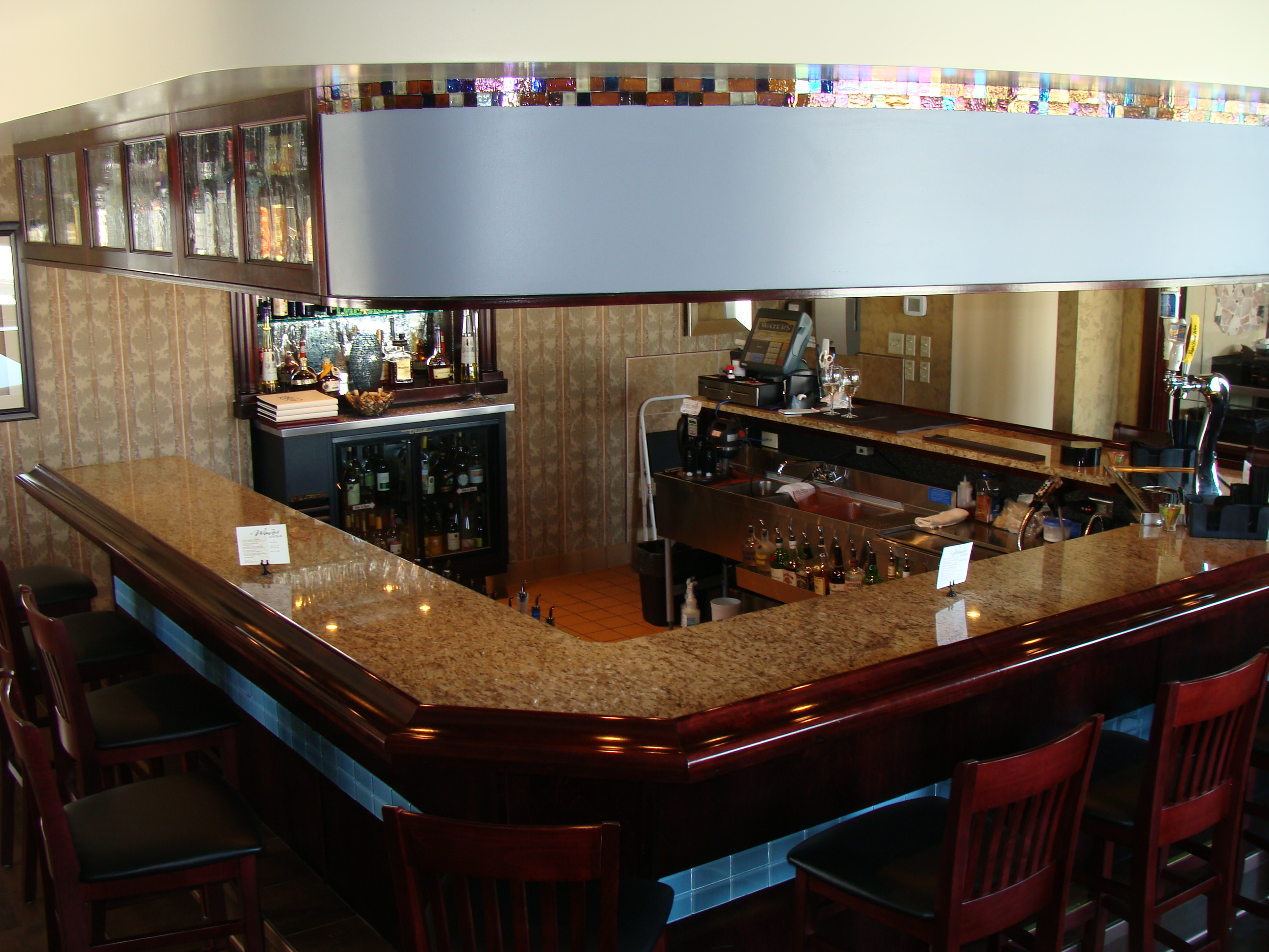 Restaurant Bar - Maple Stained Burgundy